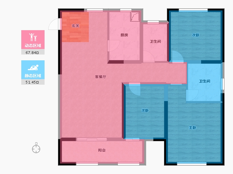 山东省-潍坊市-翔凯上城浞府-106.70-户型库-动静分区