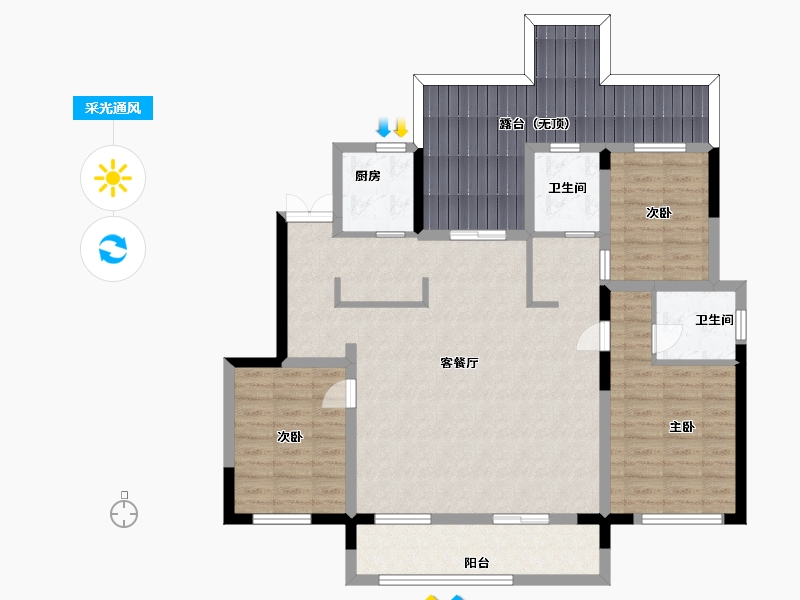 山东省-潍坊市-翔凯上城浞府-115.30-户型库-采光通风