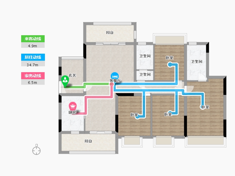 湖南省-岳阳市-芭蕉湖恒泰雅园-133.42-户型库-动静线