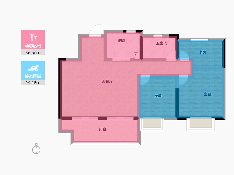 安徽省-安庆市-绿地新里城-76.00-户型库-动静分区