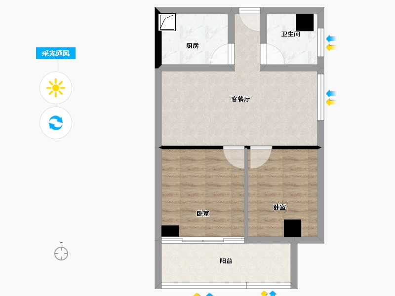 广东省-湛江市-荣福君至壹号-52.94-户型库-采光通风