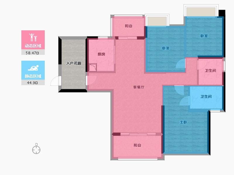 广东省-广州市-珠水豪庭-99.91-户型库-动静分区