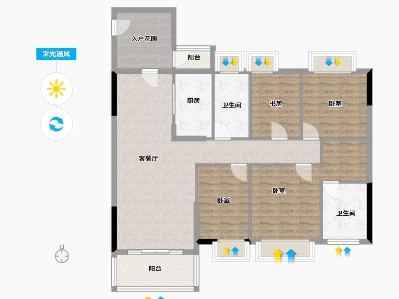 广东省-佛山市-华侨城天鹅湖-110.66-户型库-采光通风