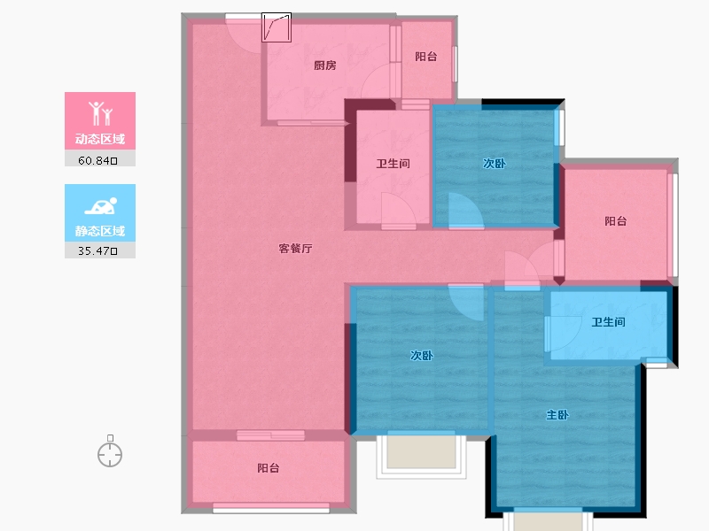 广东省-惠州市-中洲半岛城邦-85.32-户型库-动静分区