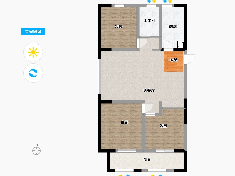 山东省-潍坊市-翔凯上城浞府-96.00-户型库-采光通风