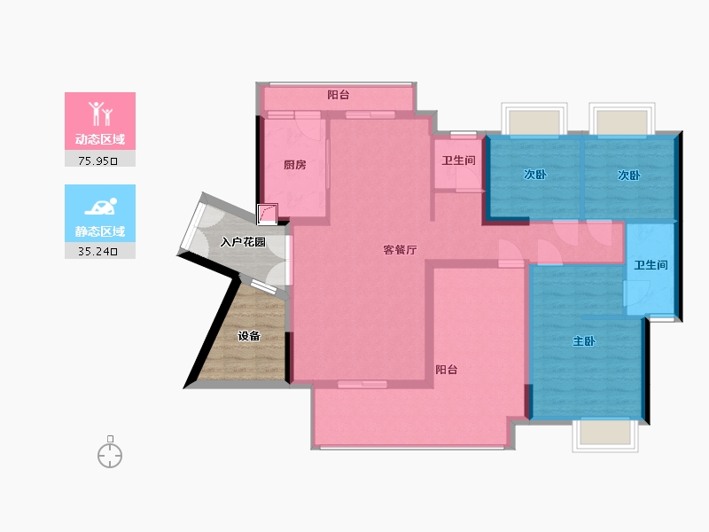 广东省-惠州市-中洲半岛城邦-110.66-户型库-动静分区