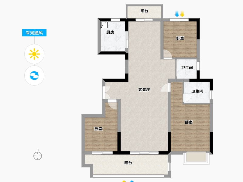 河南省-商丘市-万宝首府-101.63-户型库-采光通风