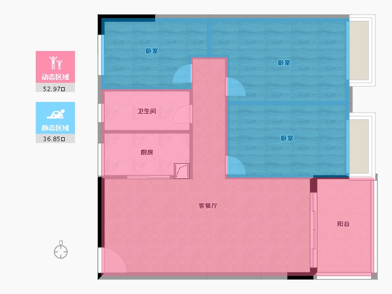 广东省-湛江市-中盛祈和公寓-82.00-户型库-动静分区