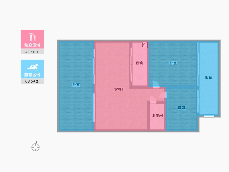 贵州省-安顺市-银城誉景三合-103.69-户型库-动静分区