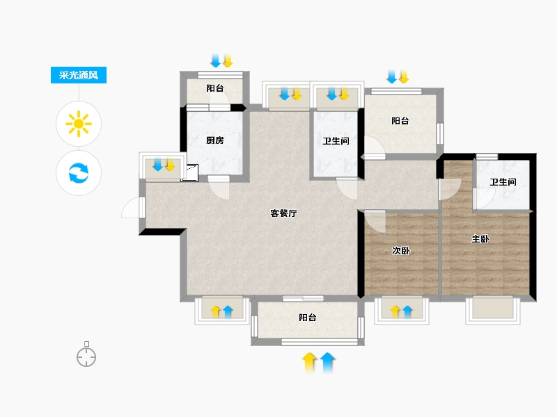 广东省-惠州市-中洲半岛城邦-86.15-户型库-采光通风