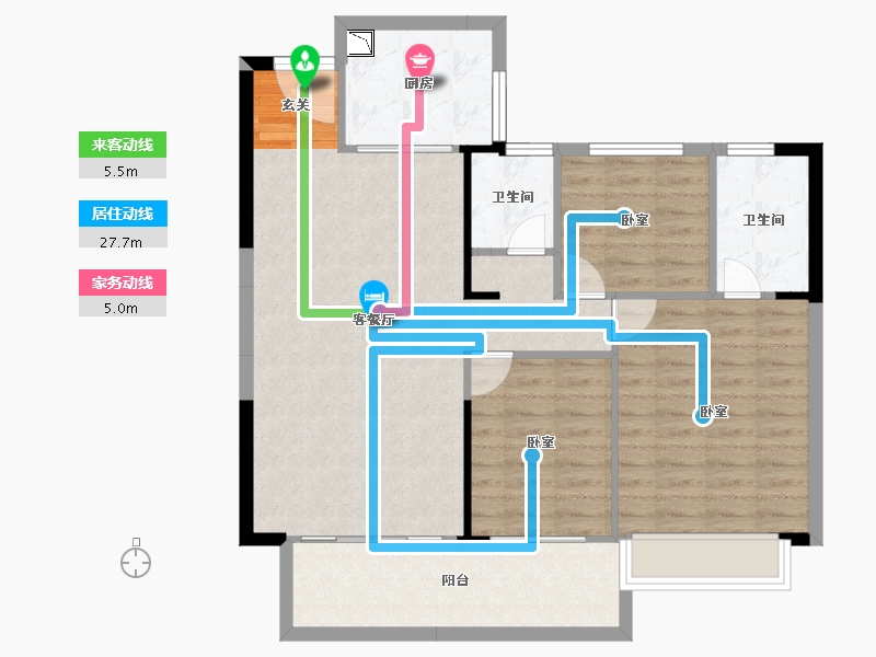 湖南省-邵阳市-天水国际·大都汇-92.75-户型库-动静线