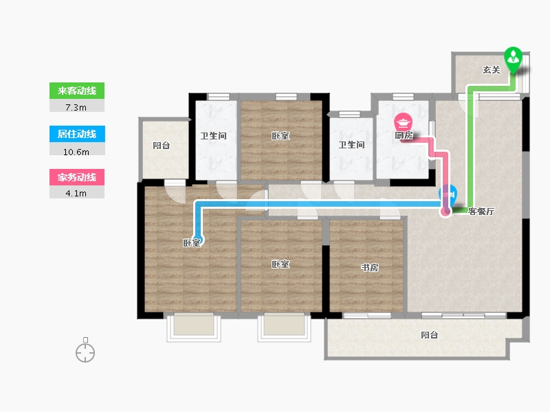 湖南省-岳阳市-大唐世家-114.00-户型库-动静线