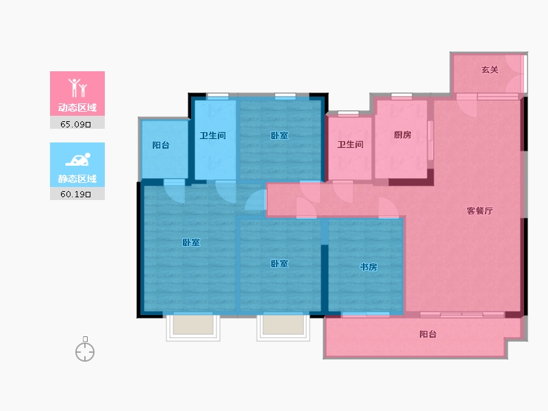 湖南省-岳阳市-大唐世家-114.00-户型库-动静分区