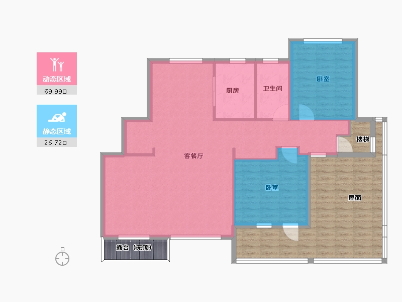 浙江省-宁波市-信达万科东望-119.68-户型库-动静分区