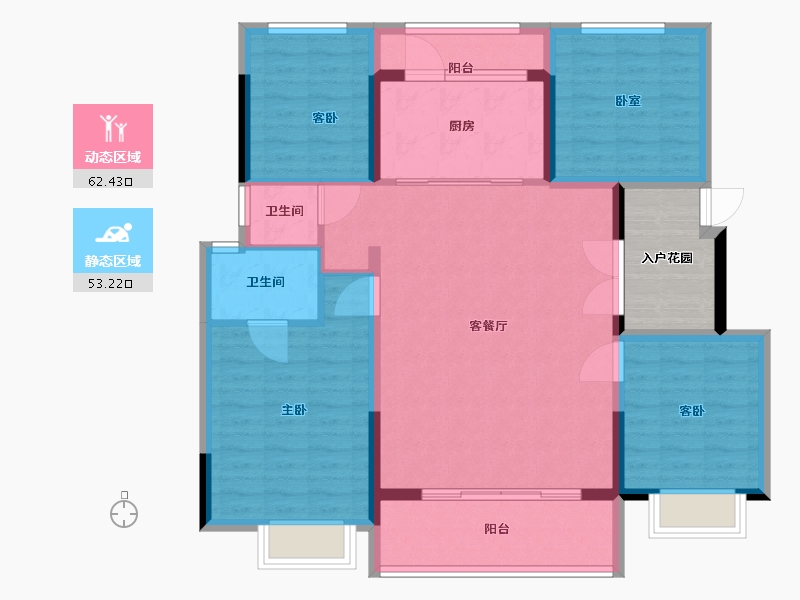 安徽省-六安市-高速时代御府-110.00-户型库-动静分区