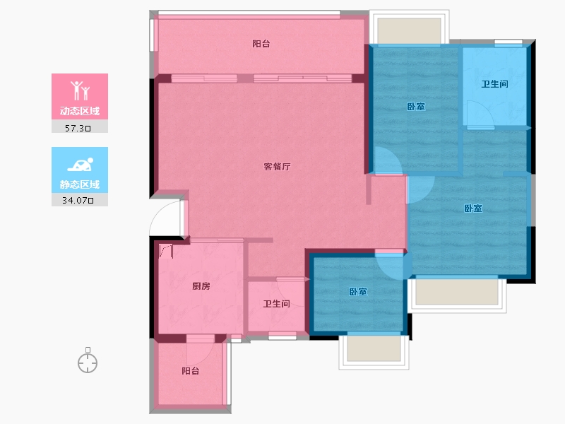 广东省-江门市-台山恒大名都-81.66-户型库-动静分区