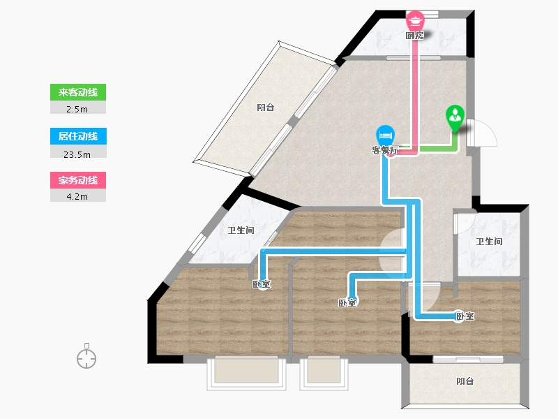 福建省-福州市-三江花语-85.00-户型库-动静线