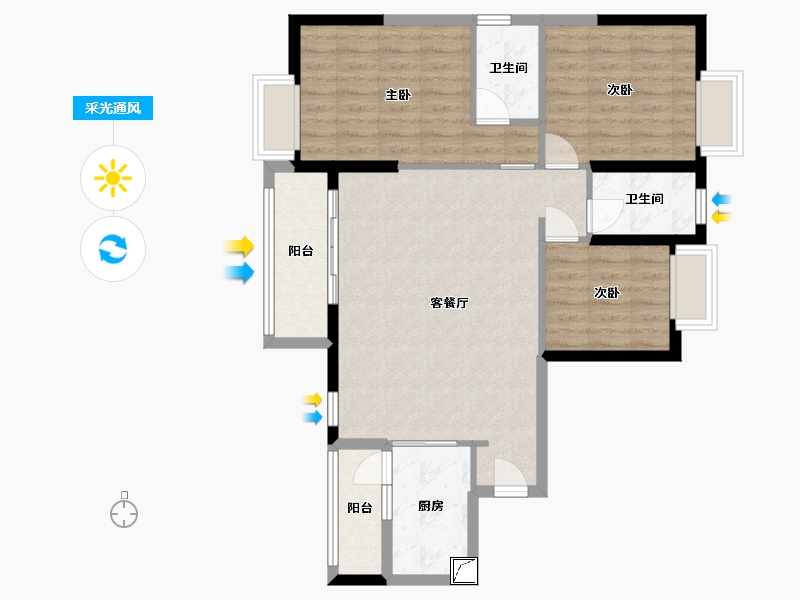 广东省-惠州市-海伦悦山居-86.33-户型库-采光通风