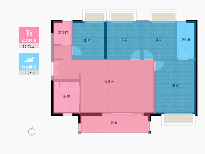 广东省-佛山市-时代倾城（鹤山）-90.66-户型库-动静分区