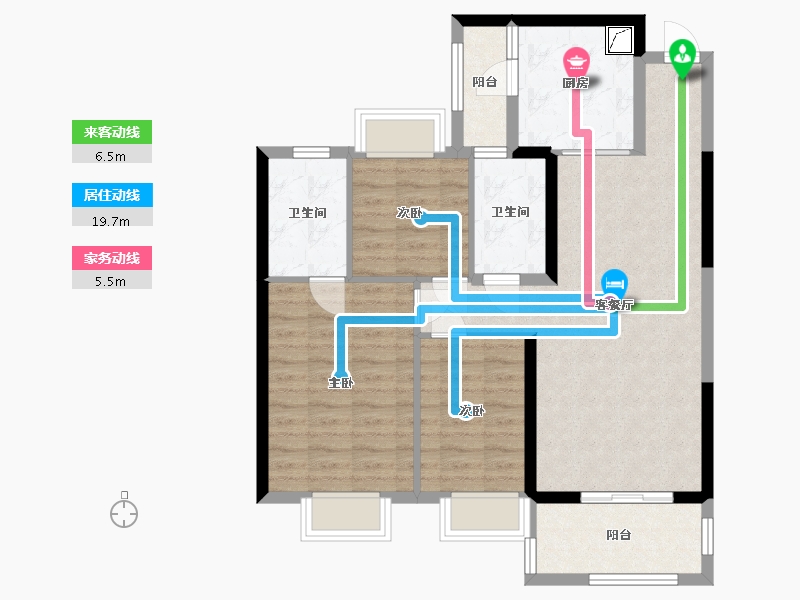 湖南省-长沙市-长沙恒大誉府-85.59-户型库-动静线