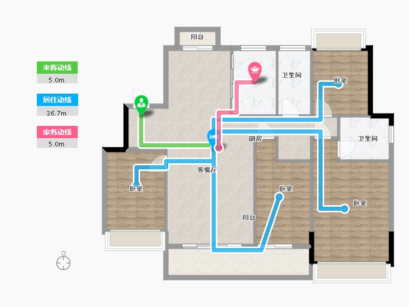 湖北省-武汉市-盘龙湾梅苑-131.00-户型库-动静线