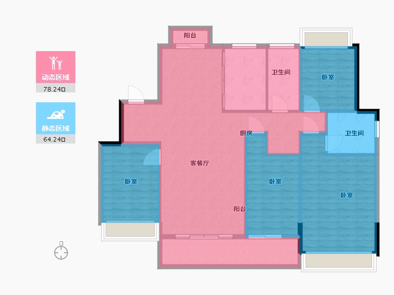 湖北省-武汉市-盘龙湾梅苑-131.00-户型库-动静分区