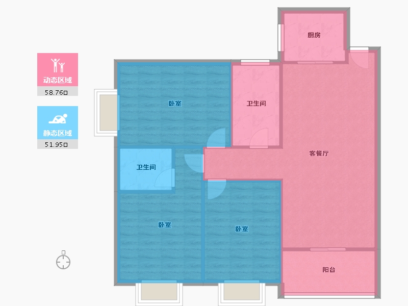 湖北省-孝感市-龙腾福城-101.81-户型库-动静分区