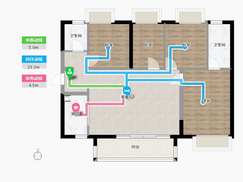 广东省-广州市-南沙时代-90.00-户型库-动静线