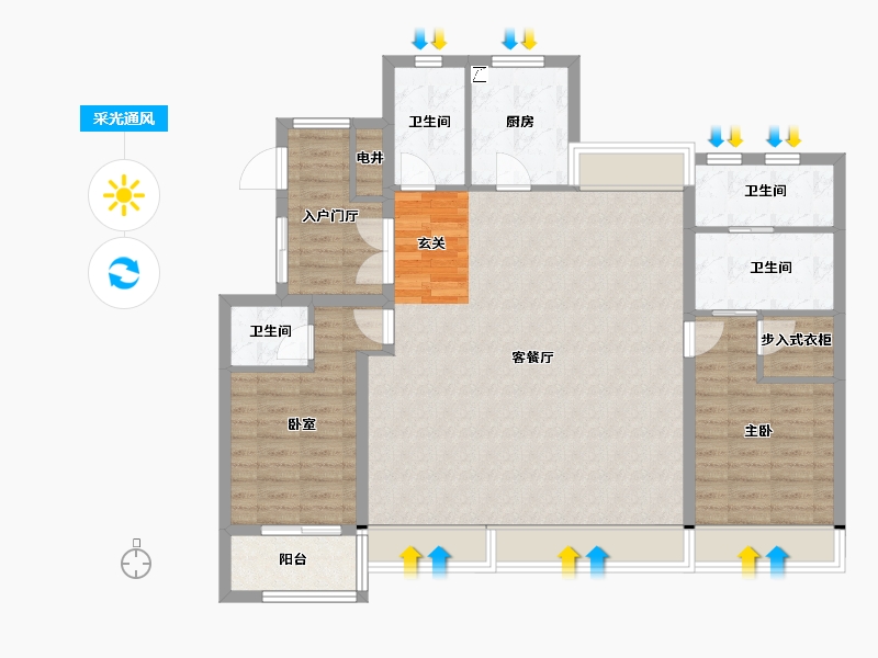 吉林省-长春市-云湖府邸-114.95-户型库-采光通风