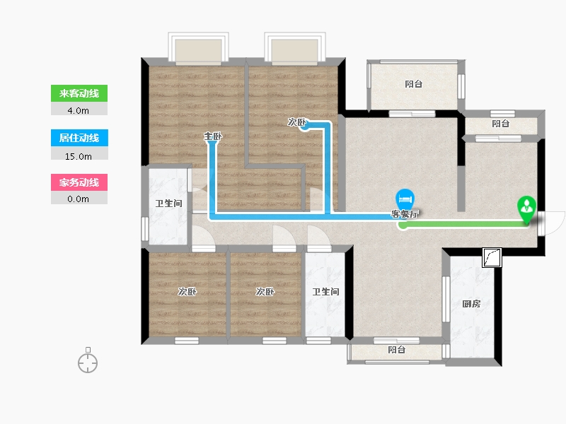 广东省-惠州市-罗浮嘉园-98.41-户型库-动静线