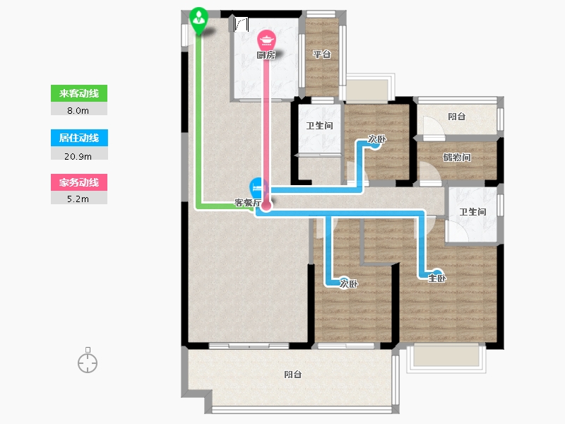 湖南省-湘潭市-碧桂园·黄金时代-117.79-户型库-动静线