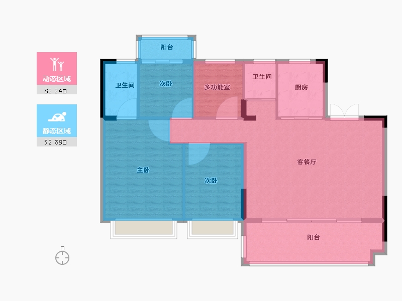 湖南省-湘潭市-碧桂园·黄金时代-124.41-户型库-动静分区