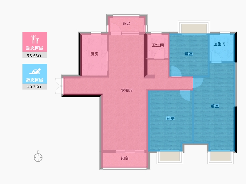 湖北省-孝感市-应城天伦首府-97.08-户型库-动静分区