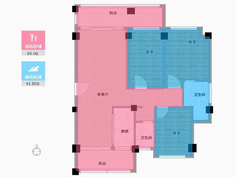 广东省-汕头市-海湾尚景-95.94-户型库-动静分区