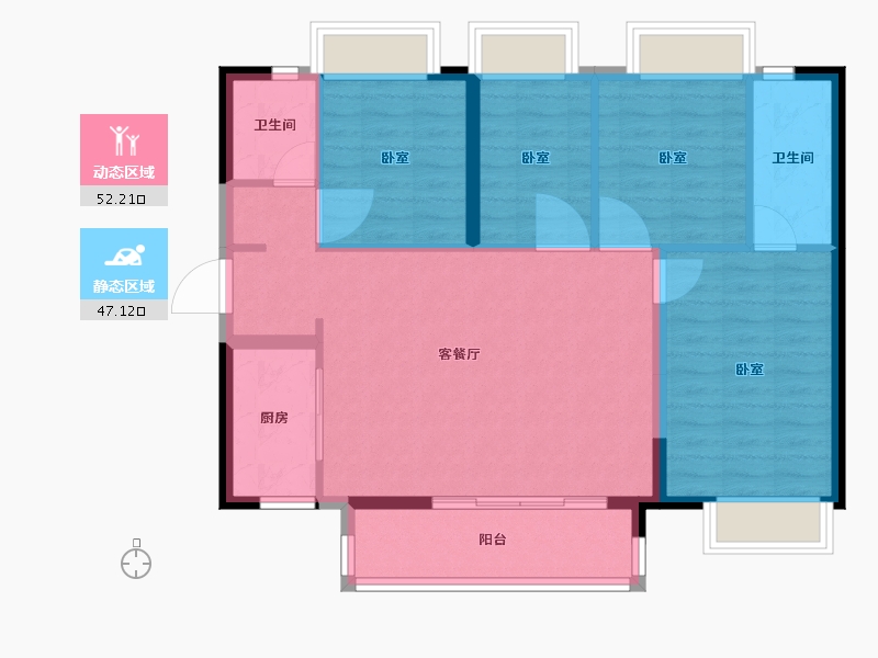 广东省-广州市-南沙时代-90.01-户型库-动静分区