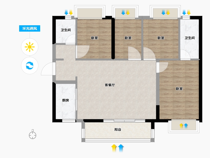 广东省-广州市-南沙时代-90.01-户型库-采光通风