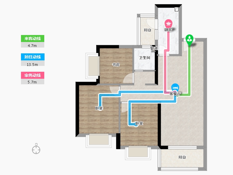 广东省-惠州市-新力睿园-74.88-户型库-动静线