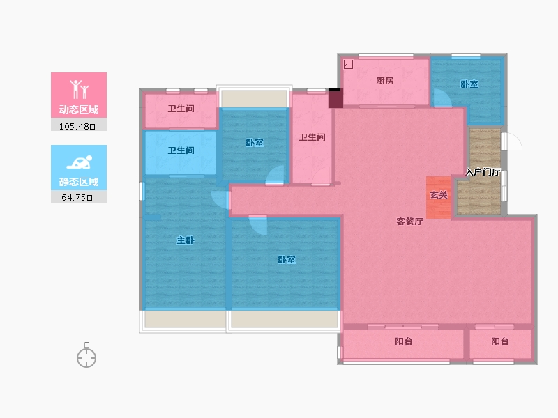 吉林省-长春市-云湖府邸-160.51-户型库-动静分区