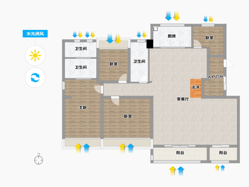 吉林省-长春市-云湖府邸-160.51-户型库-采光通风