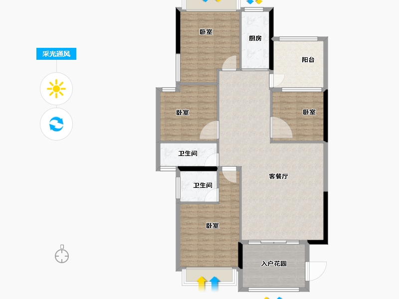 广东省-汕头市-和平金丰广场-120.01-户型库-采光通风