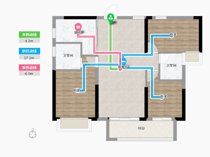 湖北省-荆州市-特发·幸福里-81.51-户型库-动静线