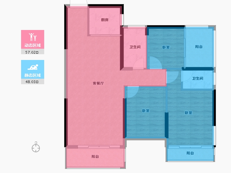 湖南省-怀化市-嘉丰广场-95.88-户型库-动静分区