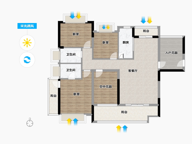 广东省-惠州市-龙湾新城-109.18-户型库-采光通风