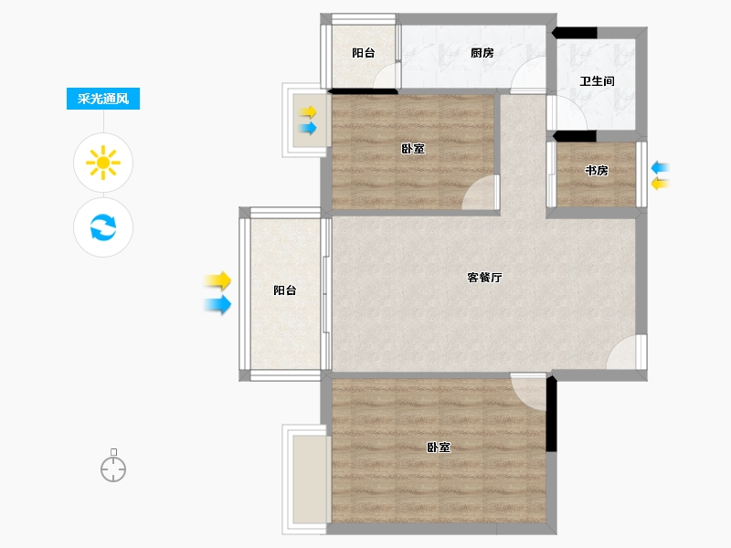 广东省-湛江市-名城世家-70.64-户型库-采光通风