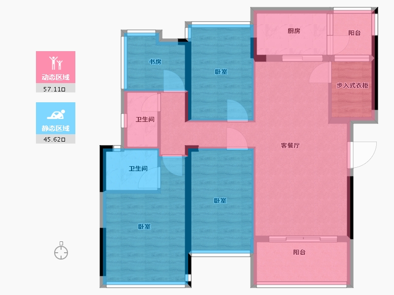 广东省-湛江市-广雅金榜华庭-91.62-户型库-动静分区