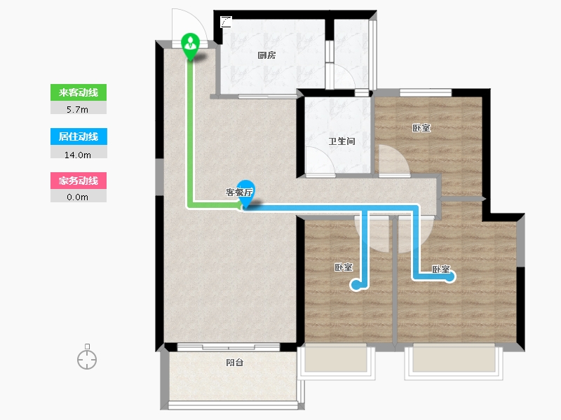 广东省-江门市-台山恒大名都-86.00-户型库-动静线