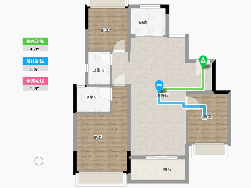 湖北省-武汉市-盘龙湾梅苑-96.00-户型库-动静线