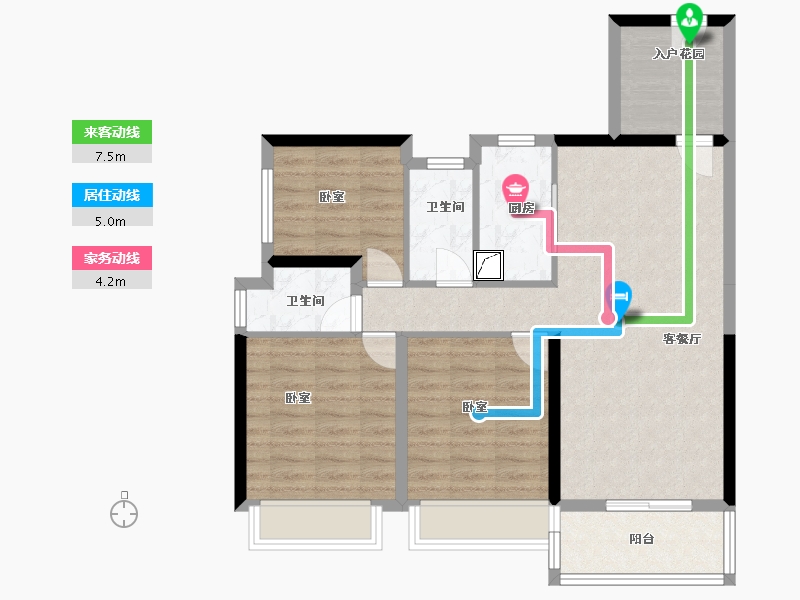 广东省-佛山市-融创望江府住宅-83.32-户型库-动静线