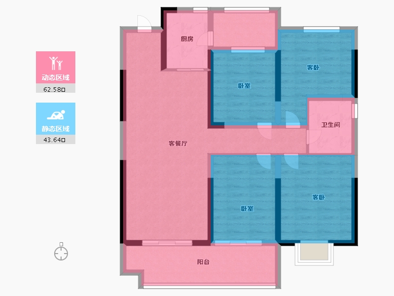 安徽省-六安市-高速时代御府-94.00-户型库-动静分区