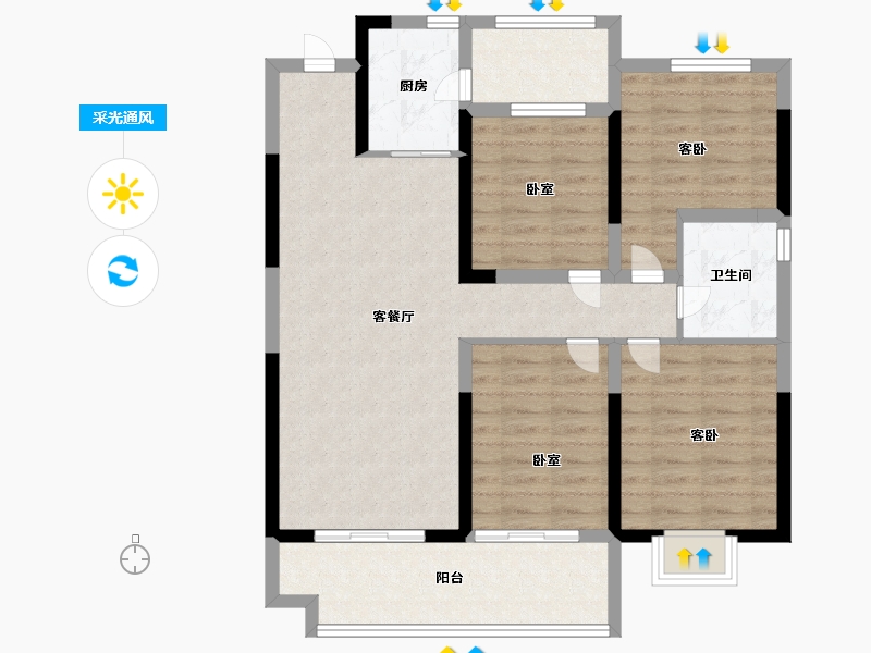 安徽省-六安市-高速时代御府-94.00-户型库-采光通风